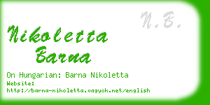 nikoletta barna business card